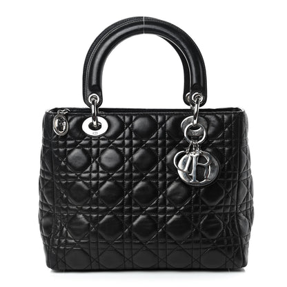 Christian Dior Lambskin Cannage Medium Lady Dior Black 1 of 13