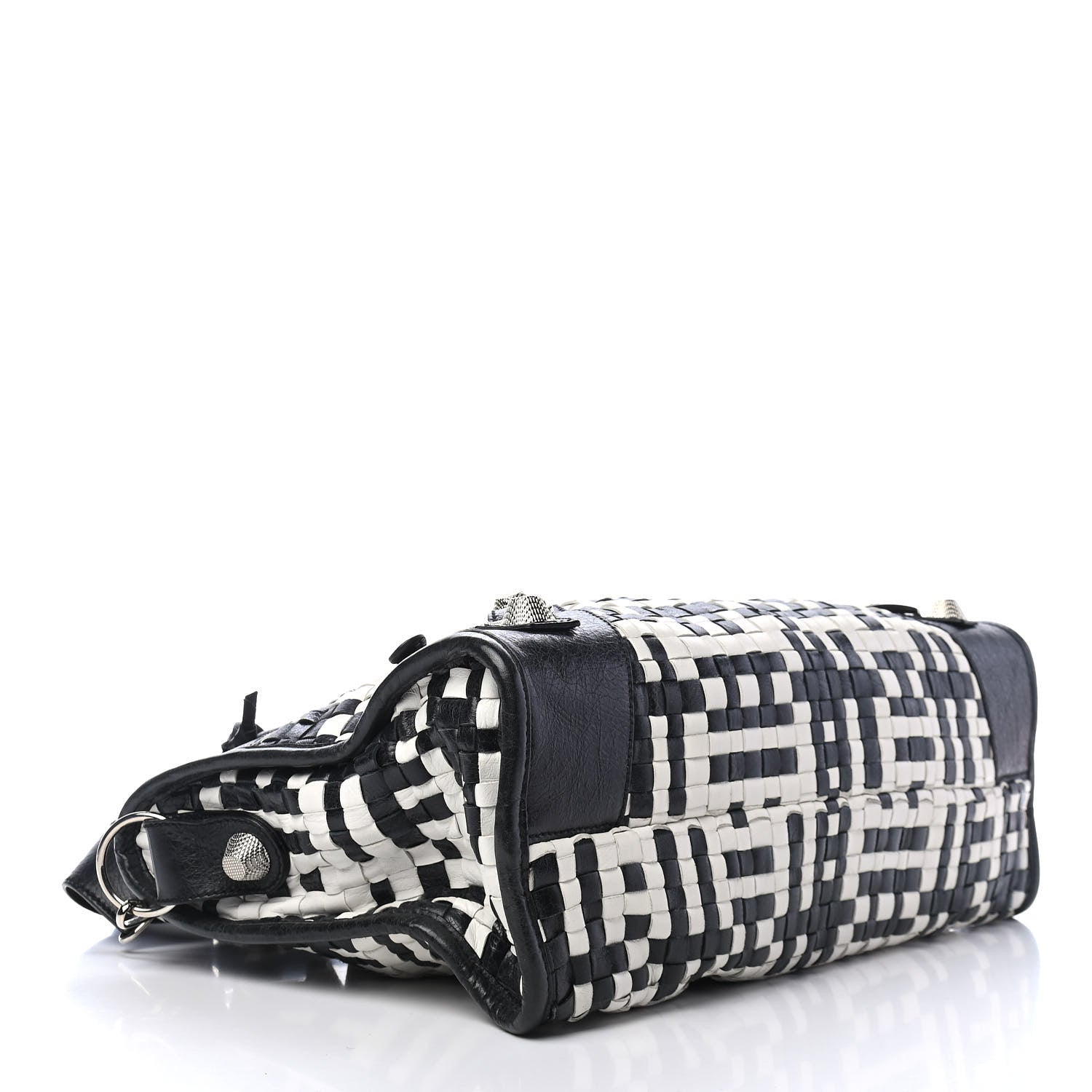 Balenciaga Agneau Lattice Woven Giant 21 City Black White 4 of 11