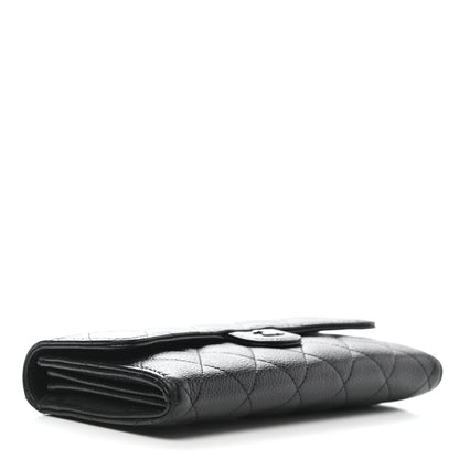 Chanel Caviar Quilted Large Gusset Flap Wallet Black 4 of 8