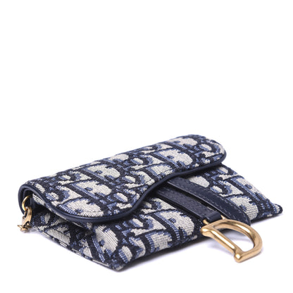 Christian Dior Oblique Nano Saddle Chain Pouch Blue 4 of 10