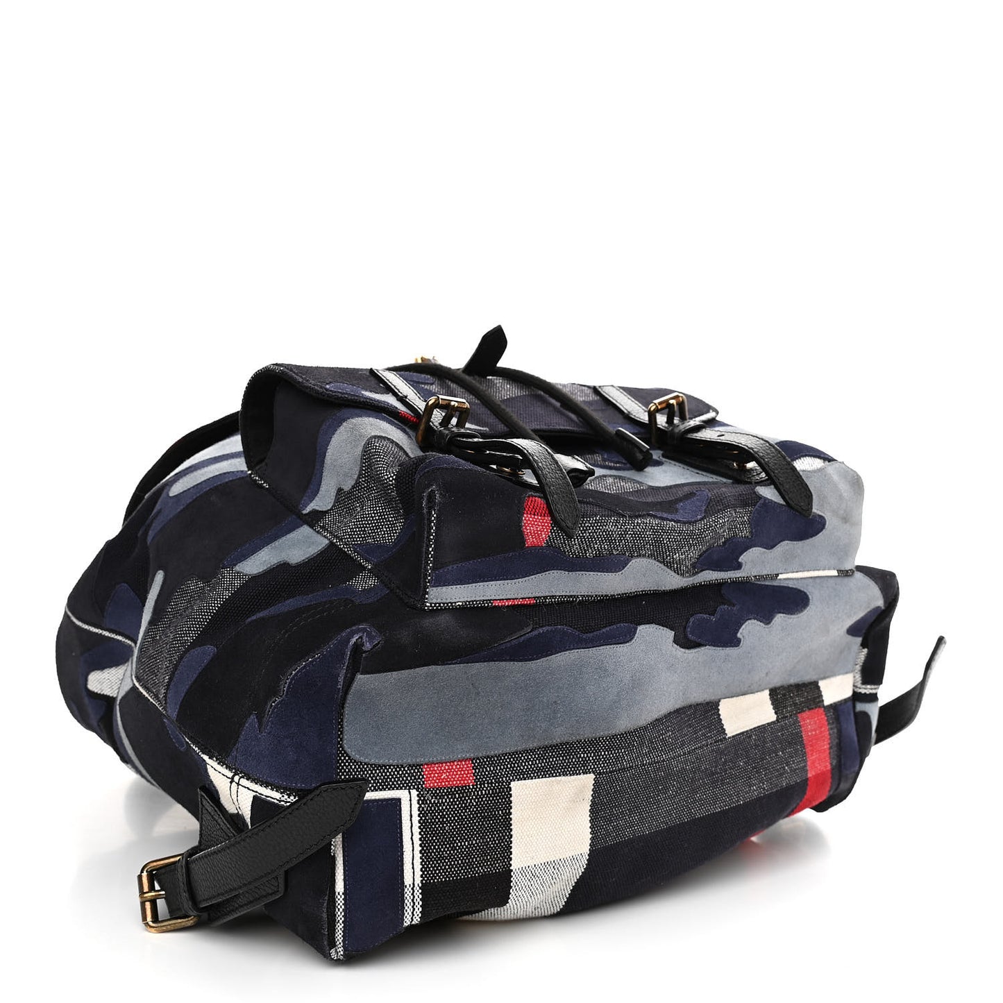 Canvas Suede Camoflauge Print Brookdale Backpack Navy