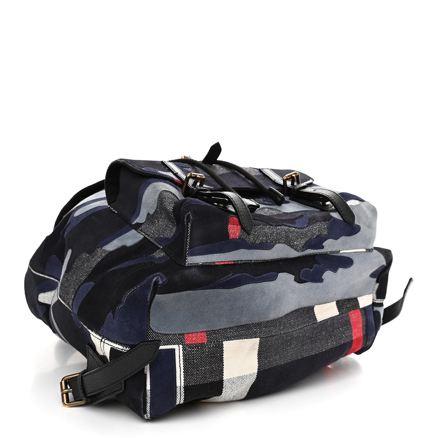 Burberry Canvas Suede Camoflauge Print Brookdale Backpack Navy 4 of 13