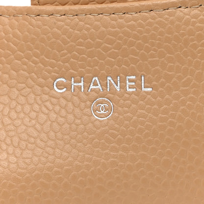 Chanel Caviar Quilted Flap Card Holder Wallet Beige 6 of 9