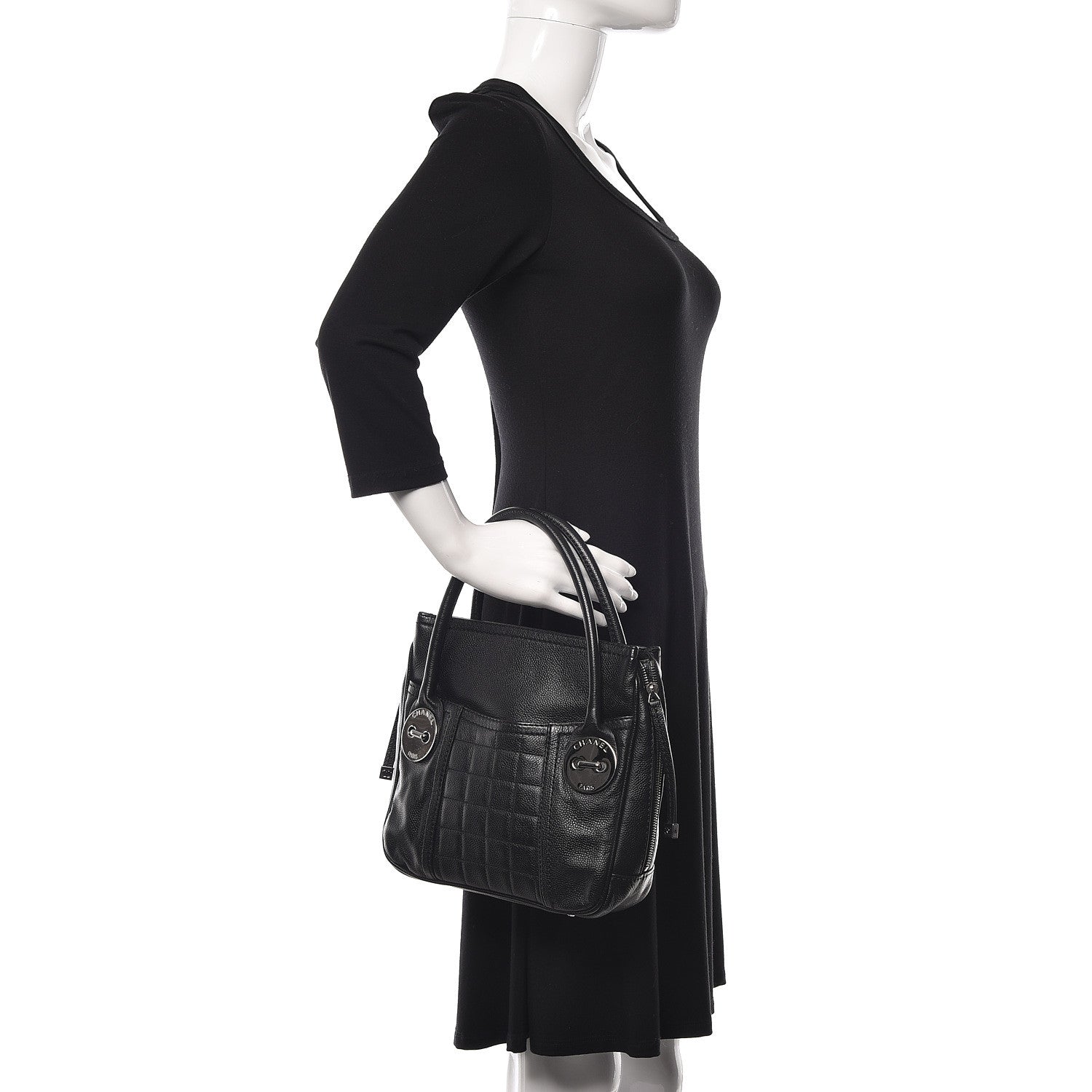 Chanel Caviar Square Quilted Shoulder Bag Black 2 of 10