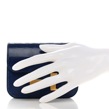 Hermes Lizard Constance Slim Wallet Bleu Saphir 3 of 10