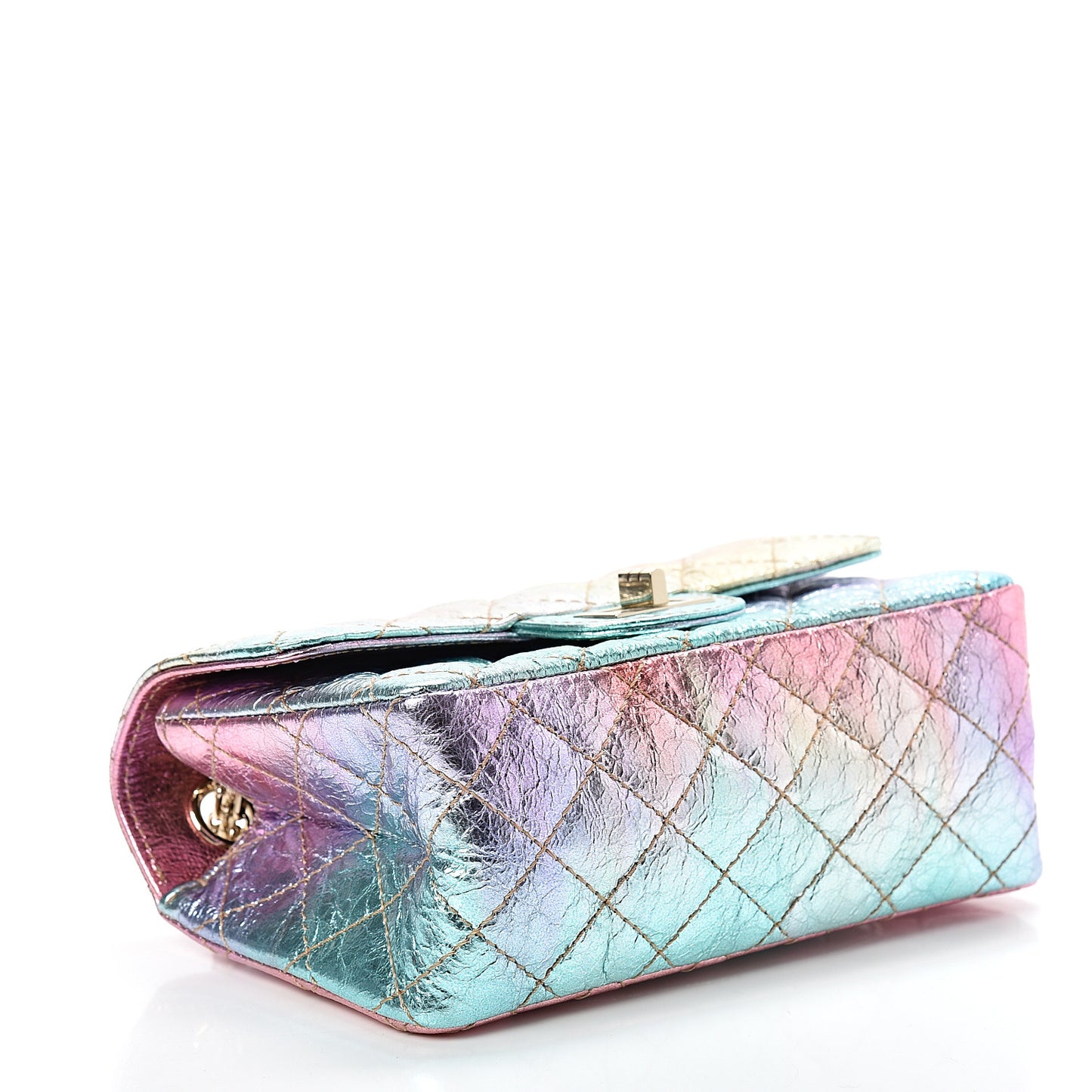 Metallic Goatskin Quilted Mini 2.55 Reissue Flap Multicolor