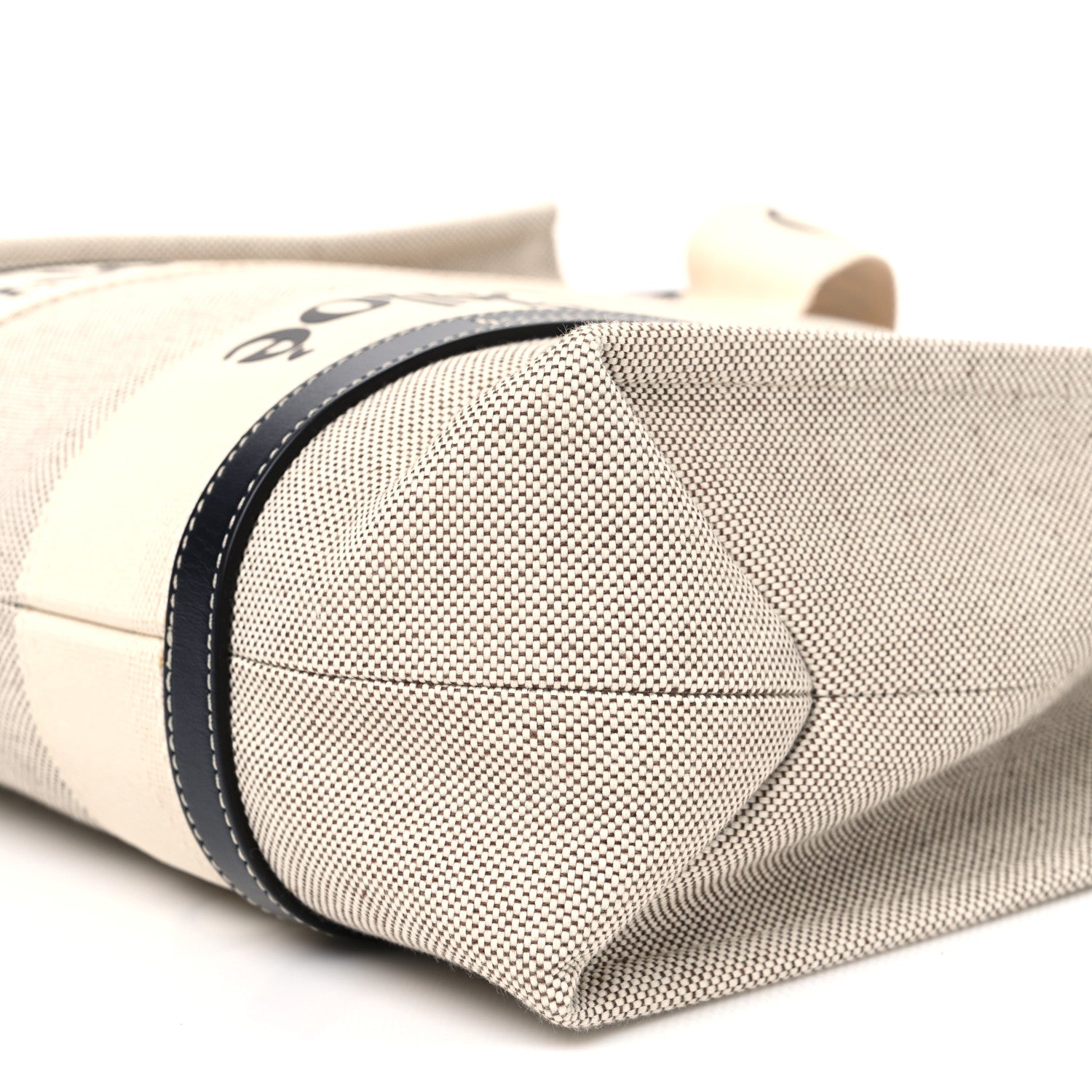 Chloe Cotton Calfskin Medium Woody Ribbon Tote White Blue 10 of 10