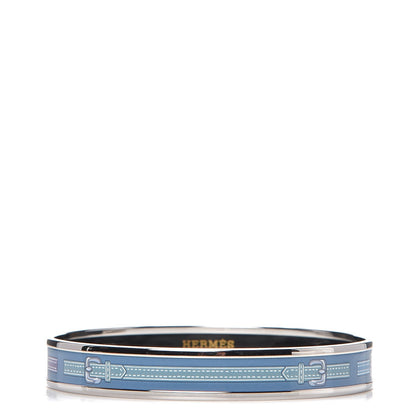 Hermes Enamel Printed Narrow Harnais Des Presidents Bracelet 70 Encres 1 of 6