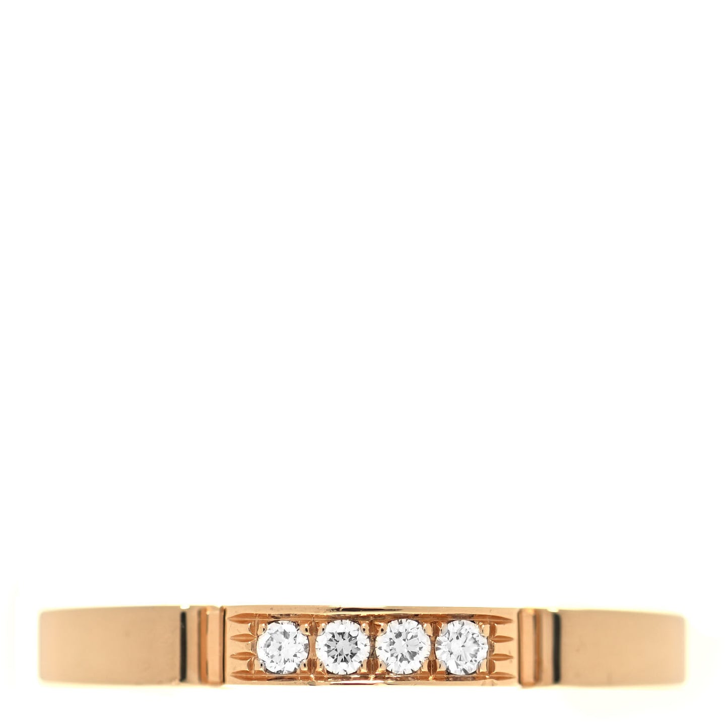 18K Yellow Gold Diamond Maillon Panthere Wedding Band Ring 49 4.75