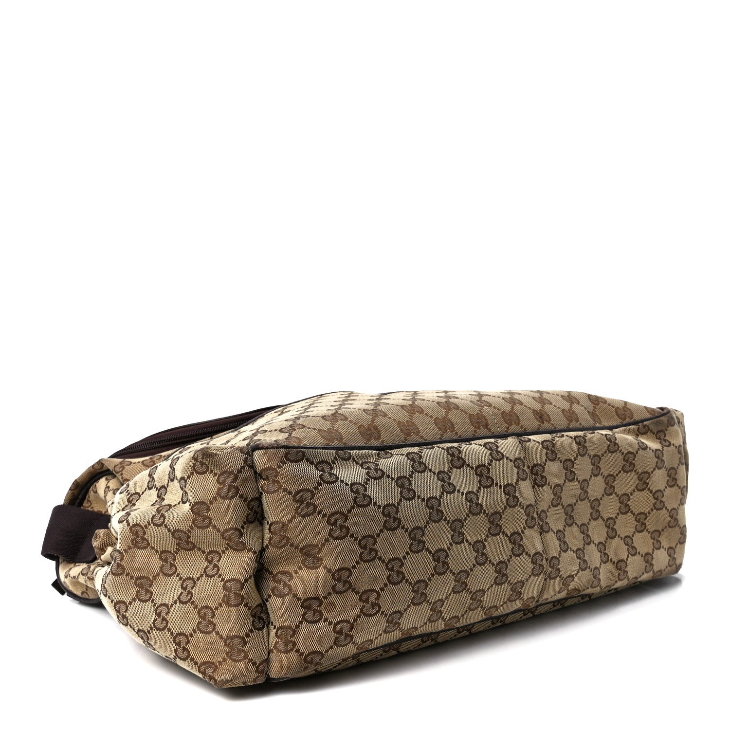 Gucci Monogram Natural Pigskin Large Diaper Bag Beige Ebony Cocoa Dark Chocolate 4 of 13