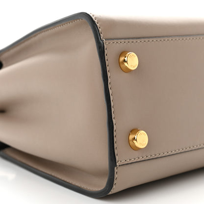 Fendi Vitello Tahiti Burro Medium Peekaboo Iconic Essentially Satchel Tortora Black 10 of 12