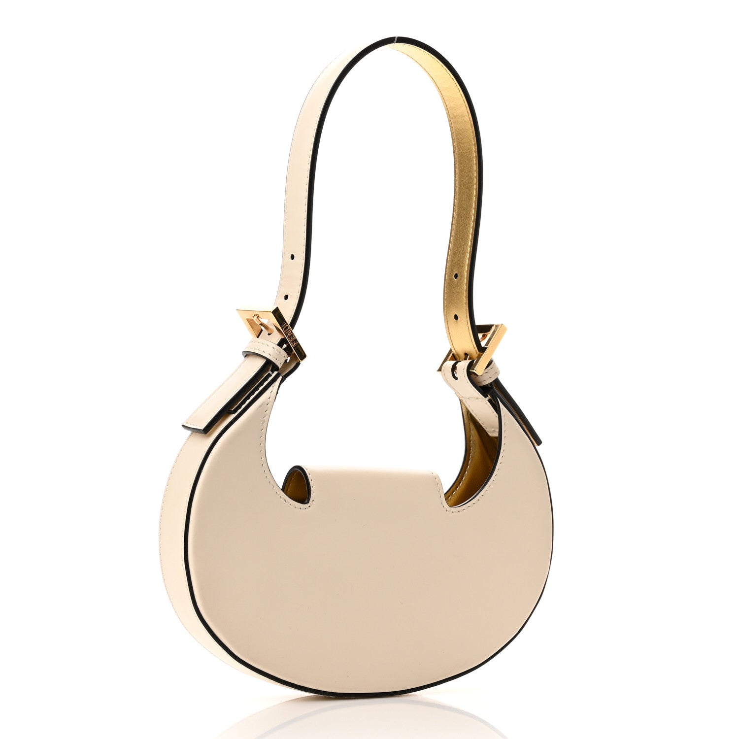 Fendi Vitello King Mini Cookie Hobo Bag White Ice 3 of 10