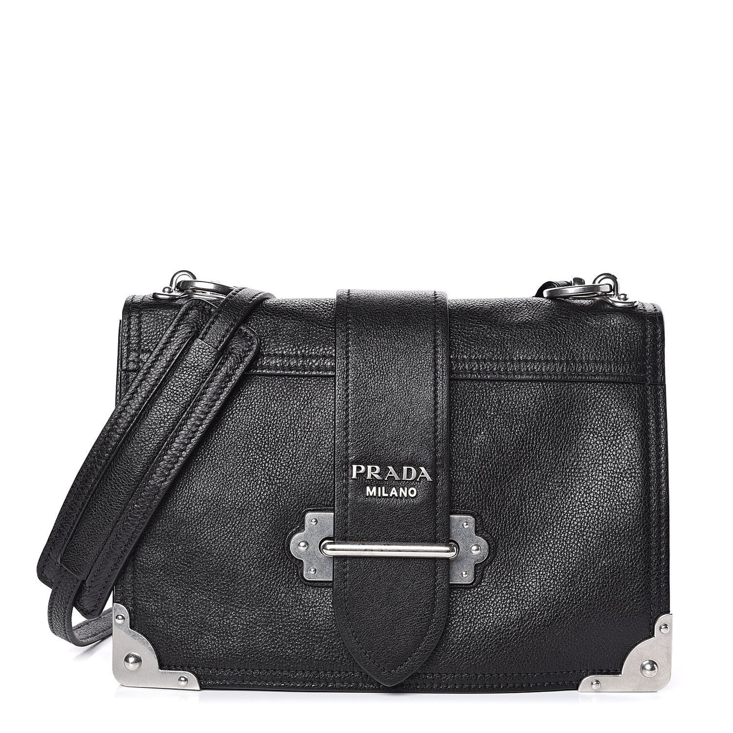 Glace Calf Large Soft Cahier Bag Black Astrale