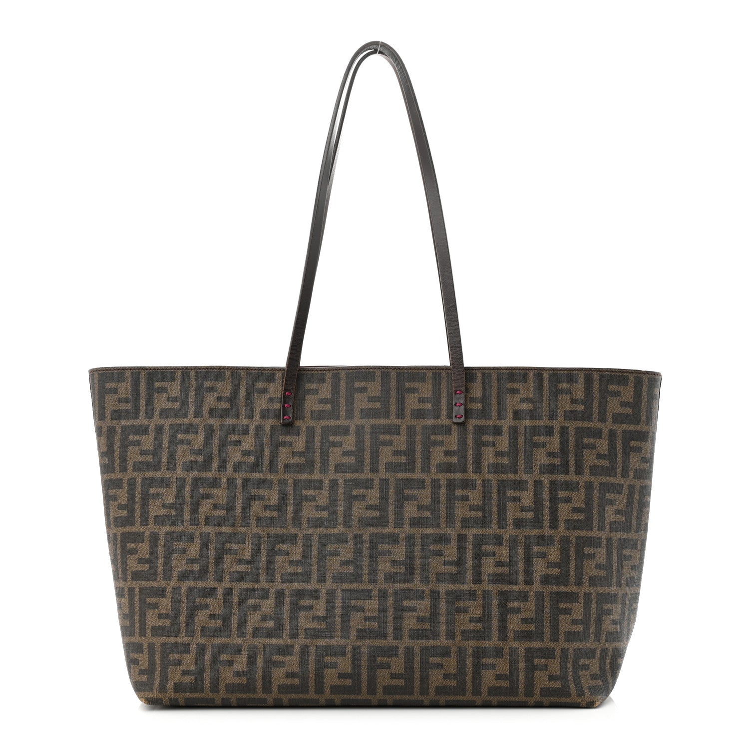 Fendi Zucca Spalmati Medium Roll Tote Tobacco Fuxia 1 of 12