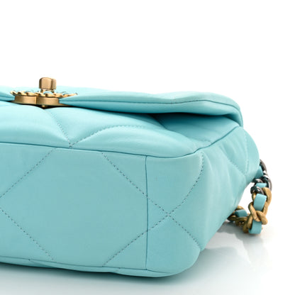 Chanel Lambskin Quilted Medium Chanel 19 Flap Light Blue 10 of 10