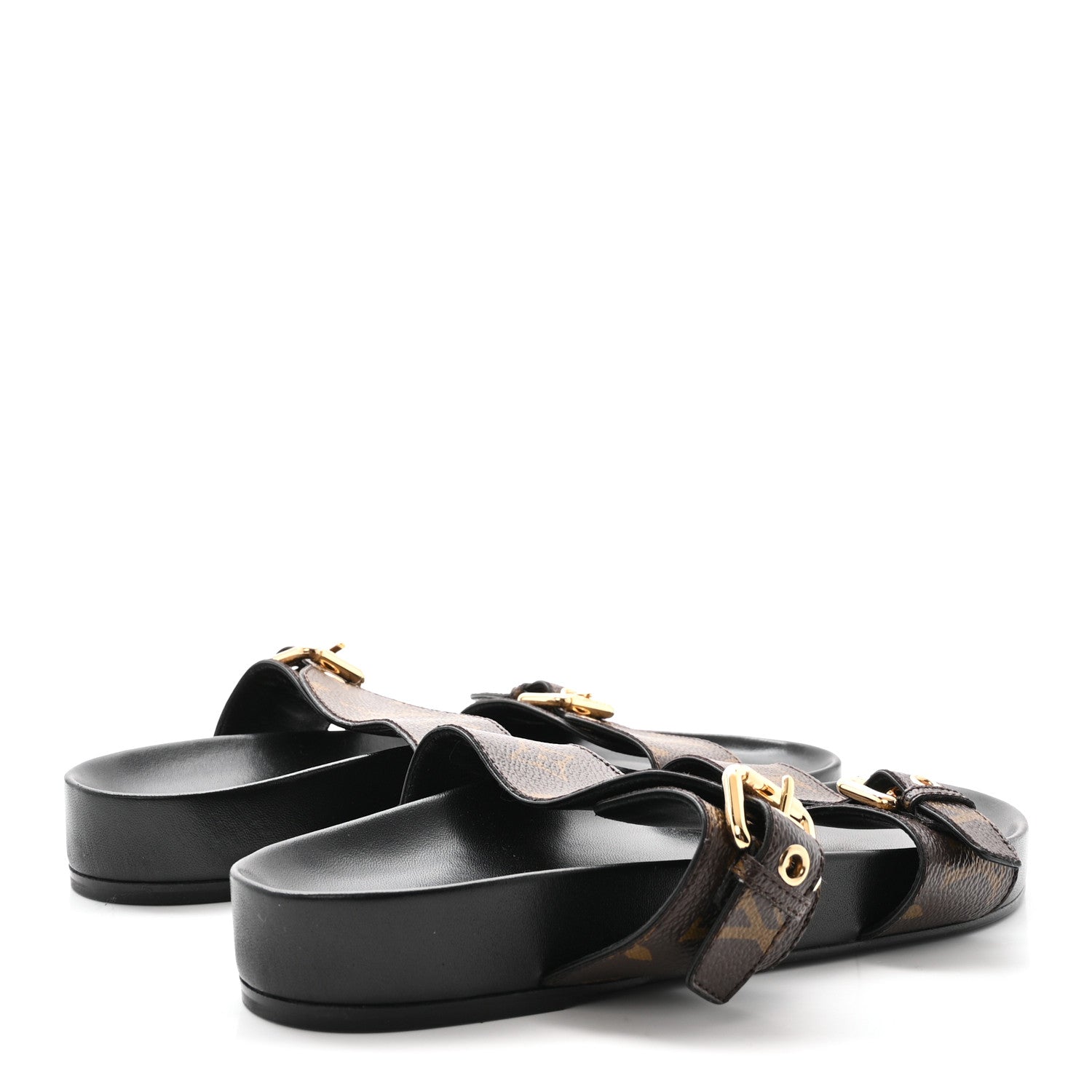 Louis Vuitton Monogram Bom Dia Mule Sandals 38.5 Black 5 of 9