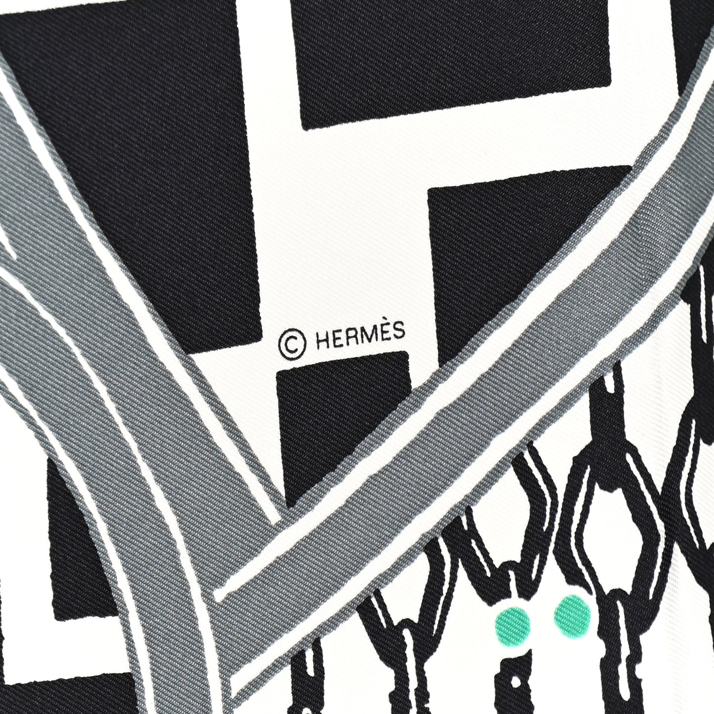Silk Jeu De Soie Scarf 90 Gris Menthol White