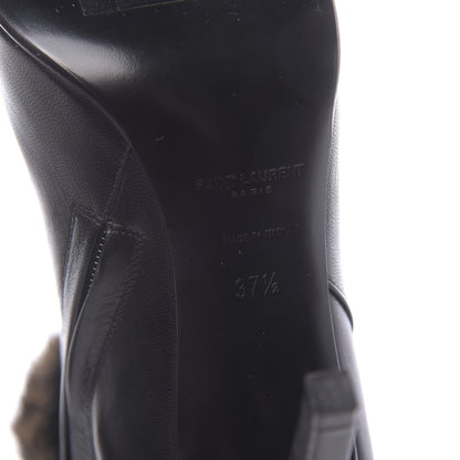 Saint Laurent Calfskin Fur Debbie Booties 37.5 Black 6 of 10
