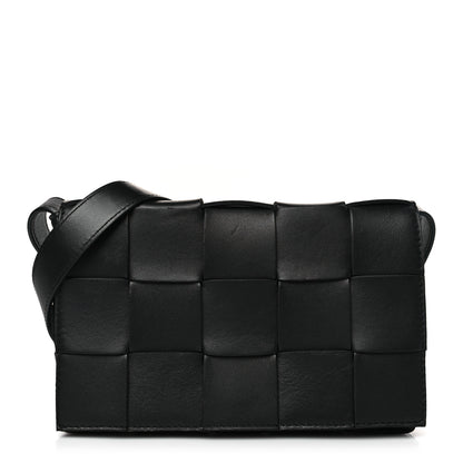 Bottega Veneta Lambskin Maxi Intreccio Small Cassette Crossbody Bag Black 1 of 9