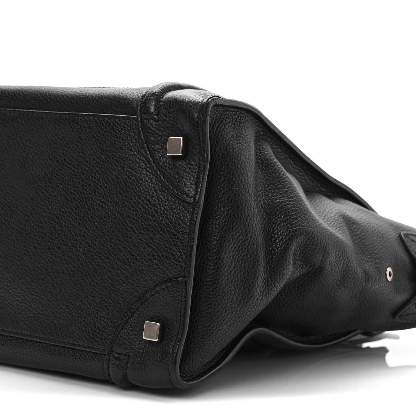 Drummed Calfskin Mini Luggage Black