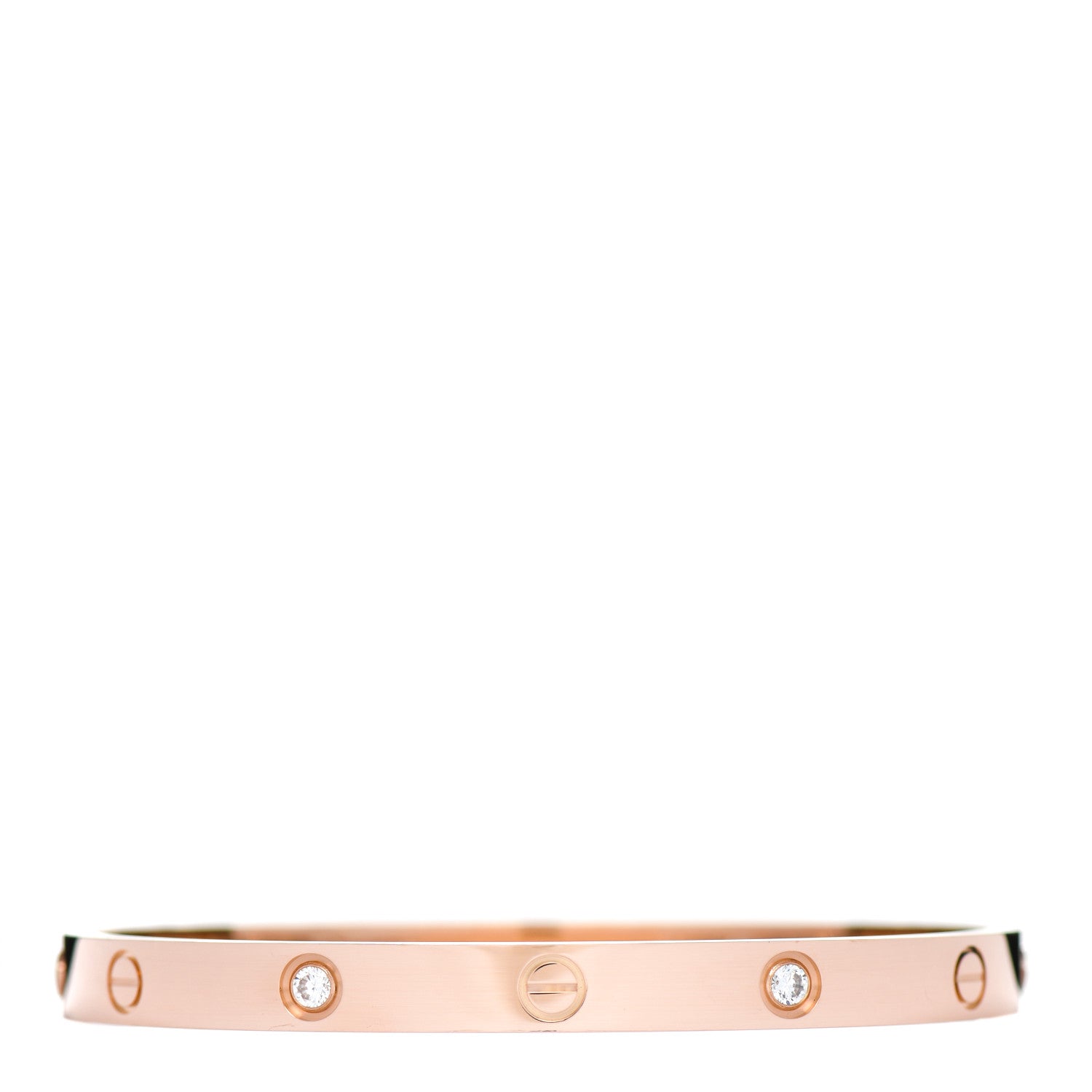 Cartier 18K Pink Gold 4 Diamond LOVE Bracelet 19 1 of 5