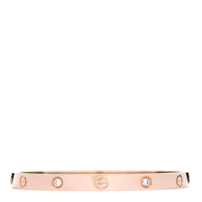 Cartier 18K Pink Gold 4 Diamond LOVE Bracelet 19 1 of 5