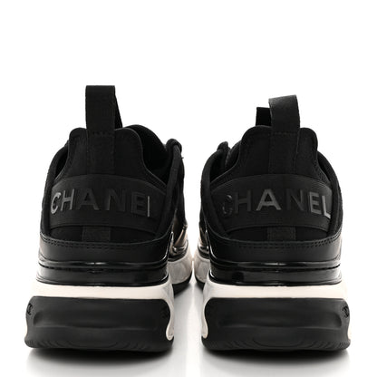 Chanel Velvet Calfskin Mixed Fibers CC Sneakers 37.5 Black 5 of 13