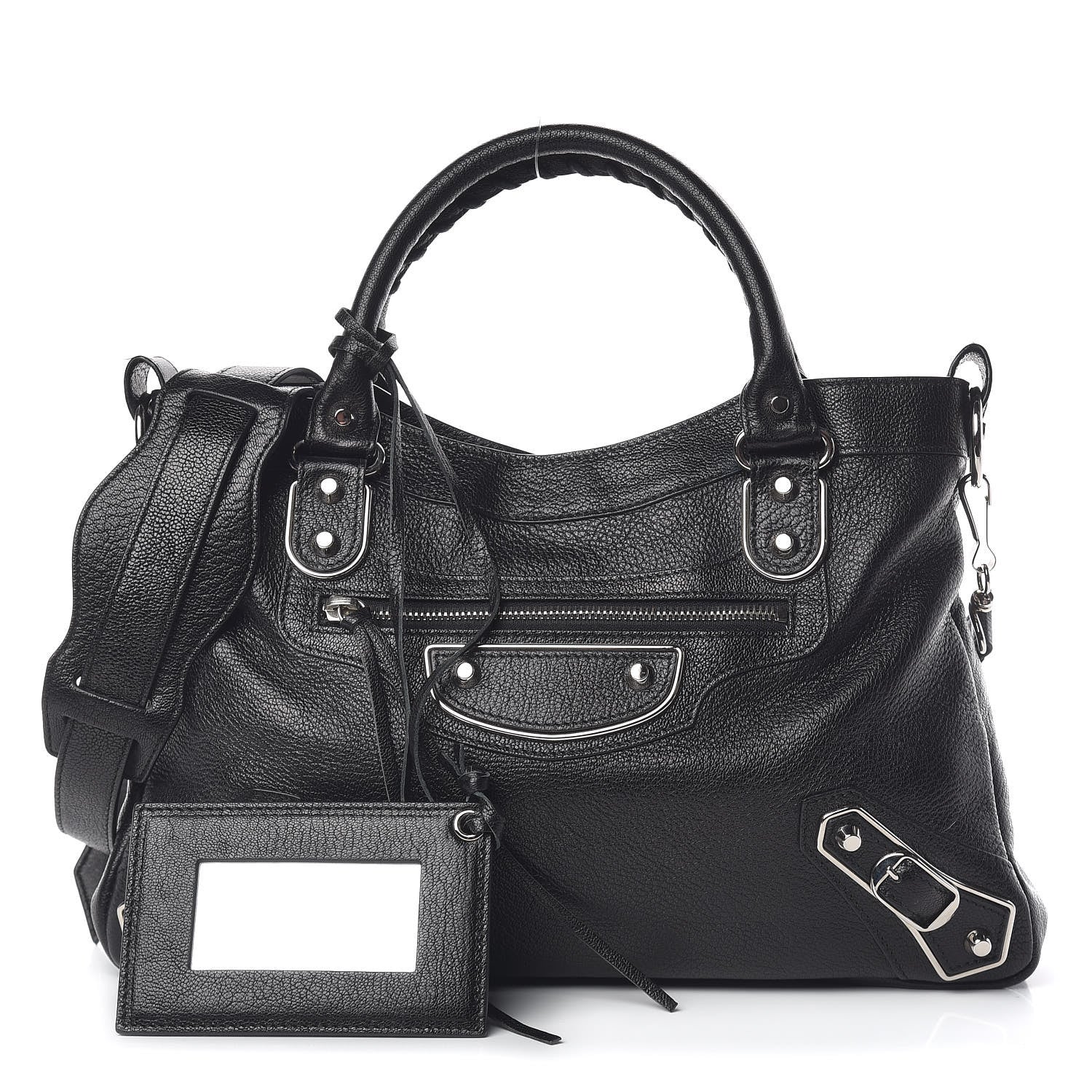 Balenciaga Chevre Silver Metallic Edge Hardware Town Black 1 of 13