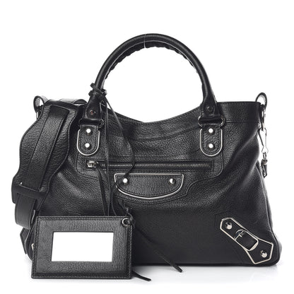 Balenciaga Chevre Silver Metallic Edge Hardware Town Black 1 of 13