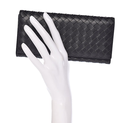 Bottega Veneta Nappa Intrecciato Long Bi-Fold Wallet Dark Grey 2 of 6