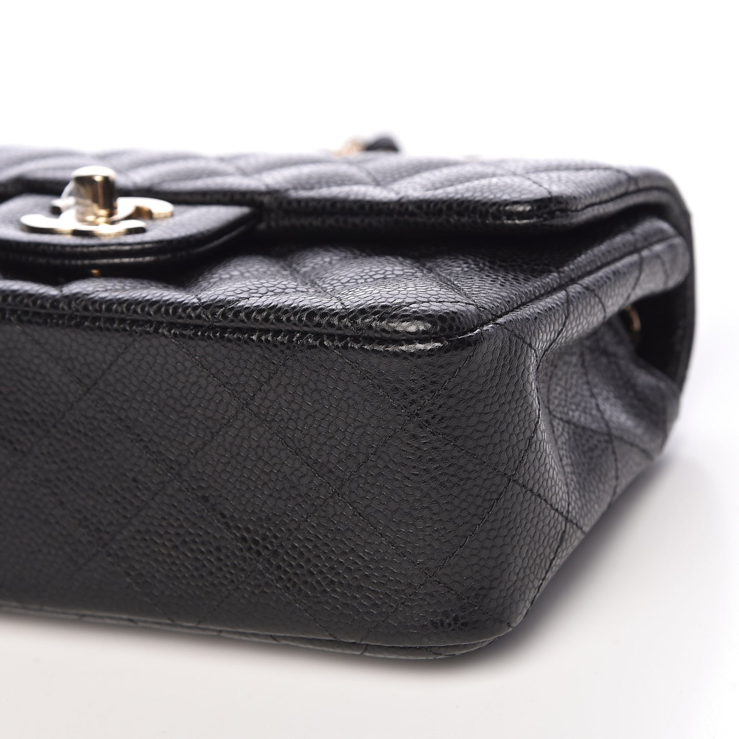 Caviar Quilted Mini Rectangular Flap Black