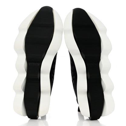 Hermes Technical Canvas Goatskin Womens Eclair Sneakers 38.5 Black 5 of 8