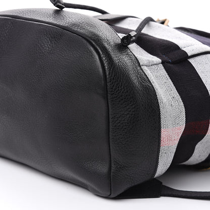 Burberry Overdyed Canvas Mega Check Drifton Backpack Black 9 of 10