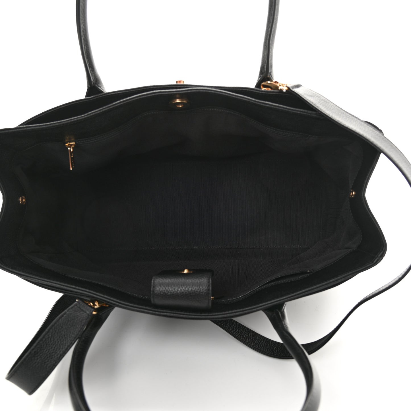 Calfskin Cerf Executive Shopper Tote Black