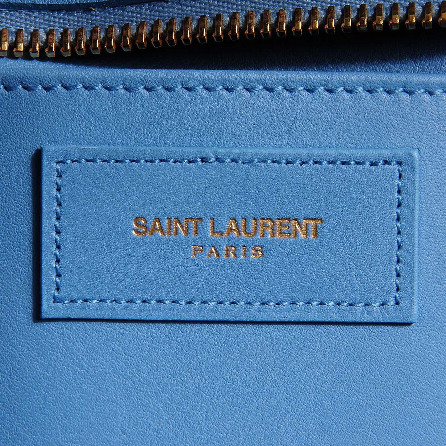 Calfskin Small Classic Y Cabas Blue Glacier