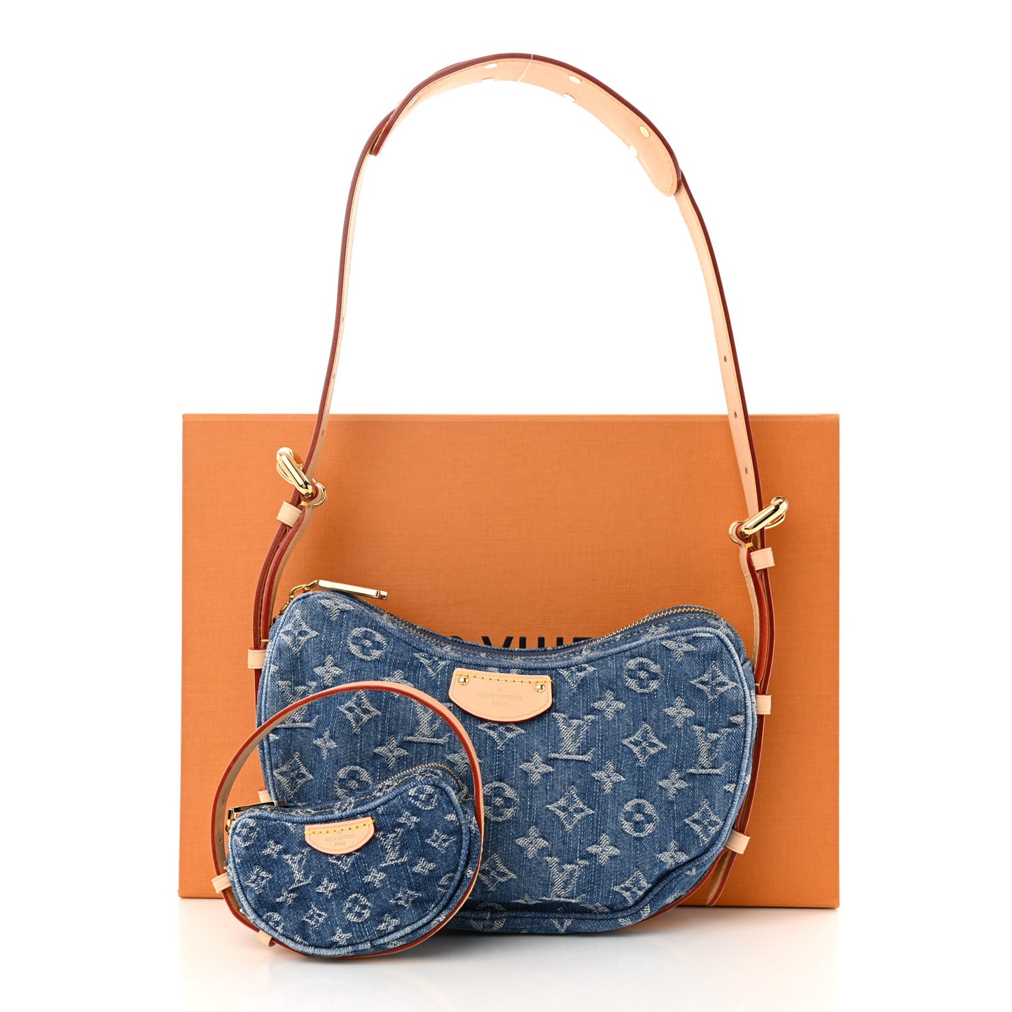 Monogram Denim Croissant MM Blue