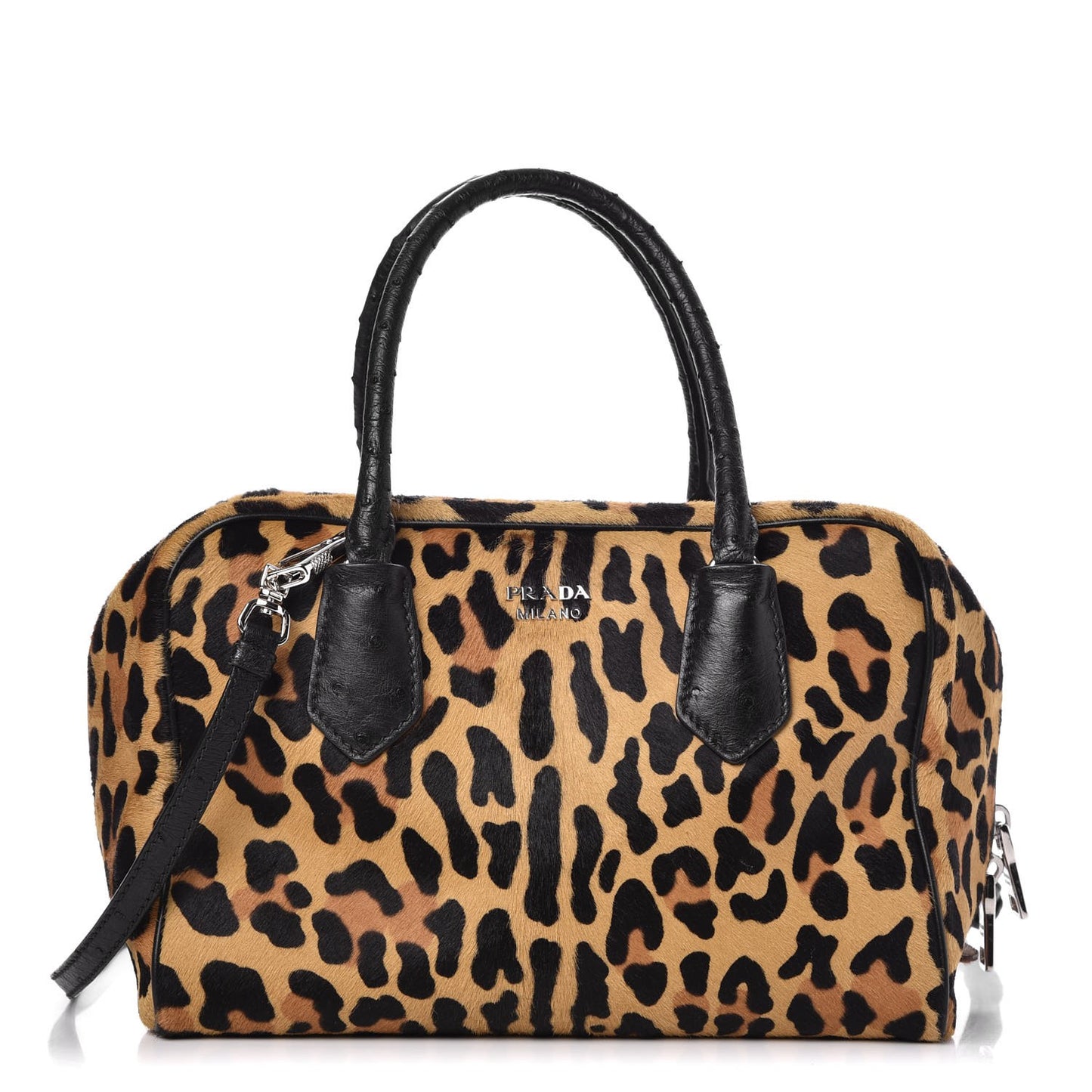 Calf Hair Ostrich Leopard Print Inside Tote