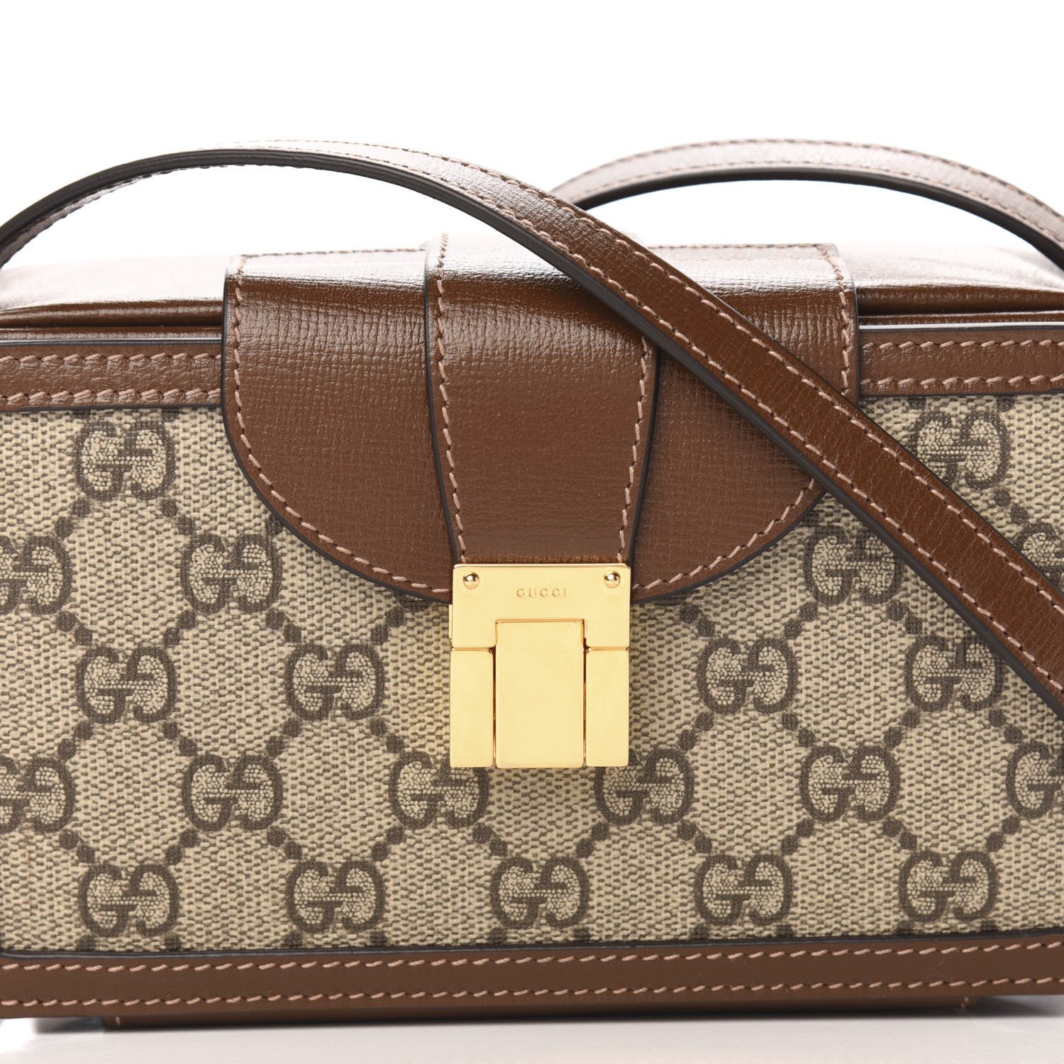 Gucci GG Supreme Monogram Mini Clasp Bag Beige Brown 12 of 12