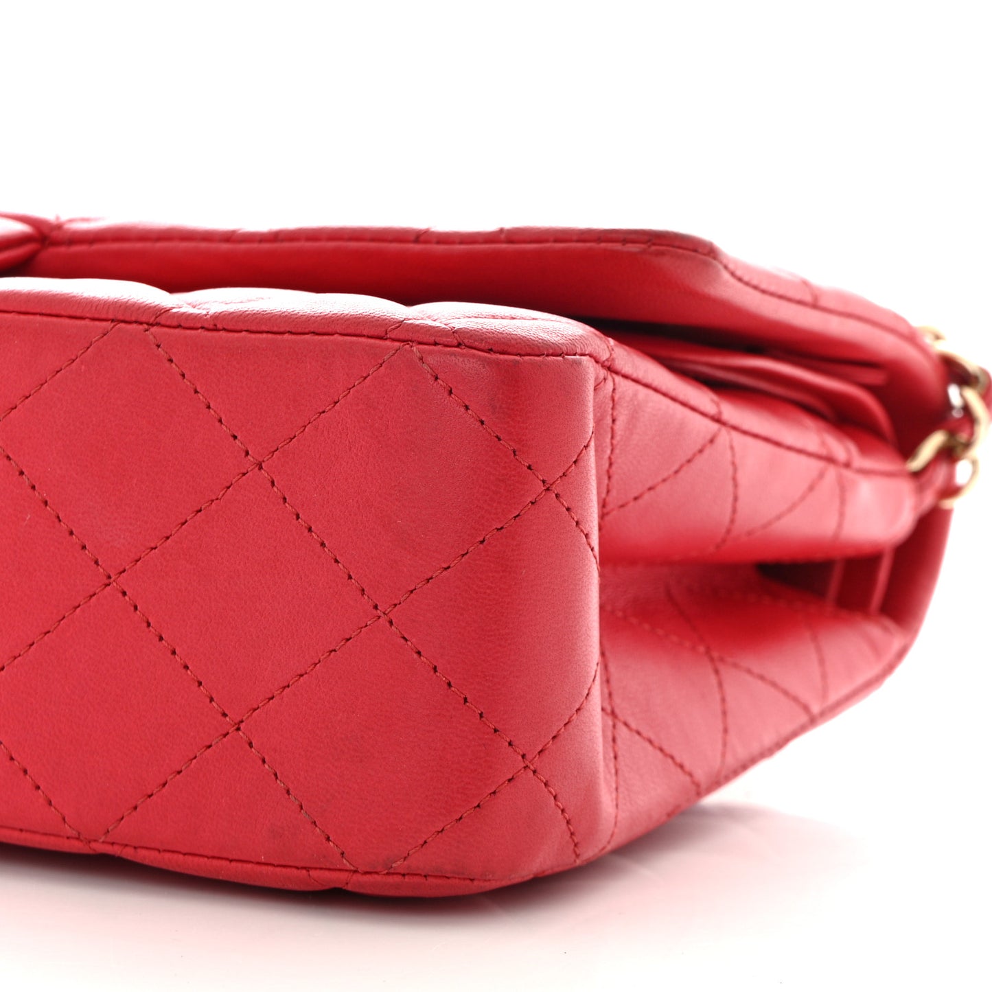 Lambskin Quilted Medium Double Flap Dark Pink