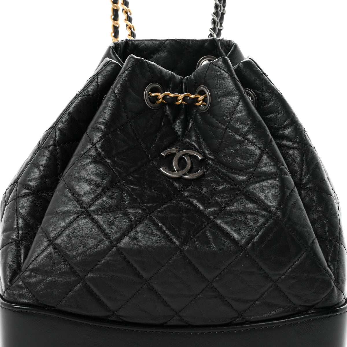 Chanel Aged Calfskin Quilted Gabrielle Backpack Black 8 of 10