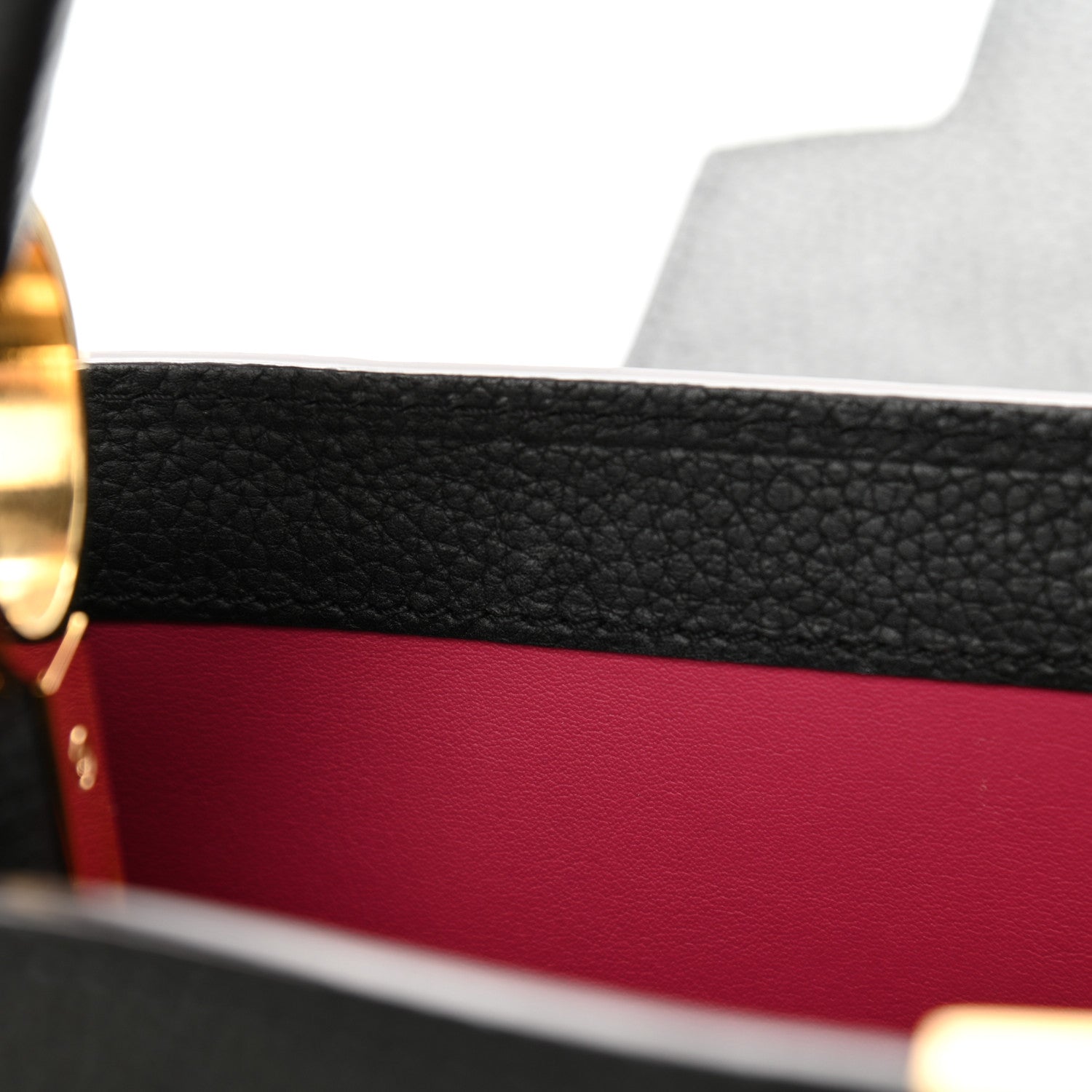Louis Vuitton Taurillon Capucines MM Black Fuchsia 8 of 13
