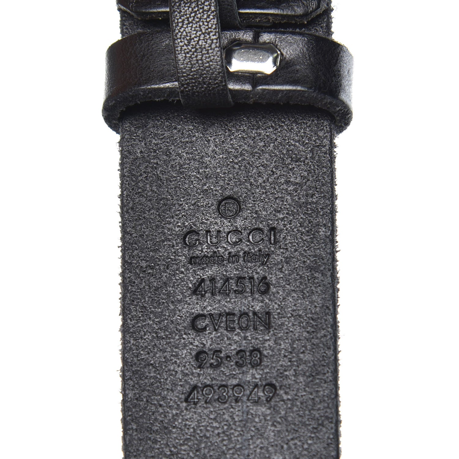 Gucci Cuoio Toscano Nickel Double G 30mm Belt 95 38 Black 6 of 7