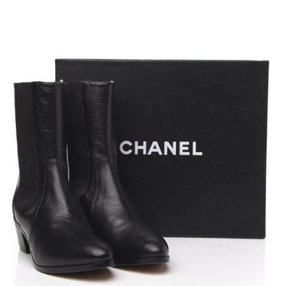 Chanel Calfskin Elastic Short Boots 35.5 Black 9 of 9