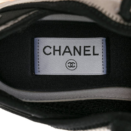 Chanel Velvet Calfskin Mixed Fibers CC Sneakers 39 Ivory Black 7 of 9