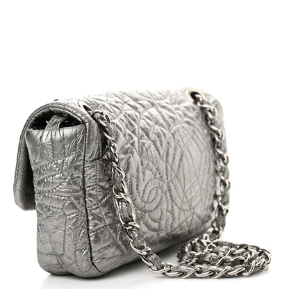 Chanel Vinyl Small Graphic Edge Flap Silver 3 of 11