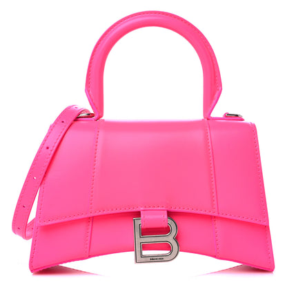 Balenciaga Shiny Box Calfskin Hourglass Top Handle Bag XS Hot Pink 1 of 12