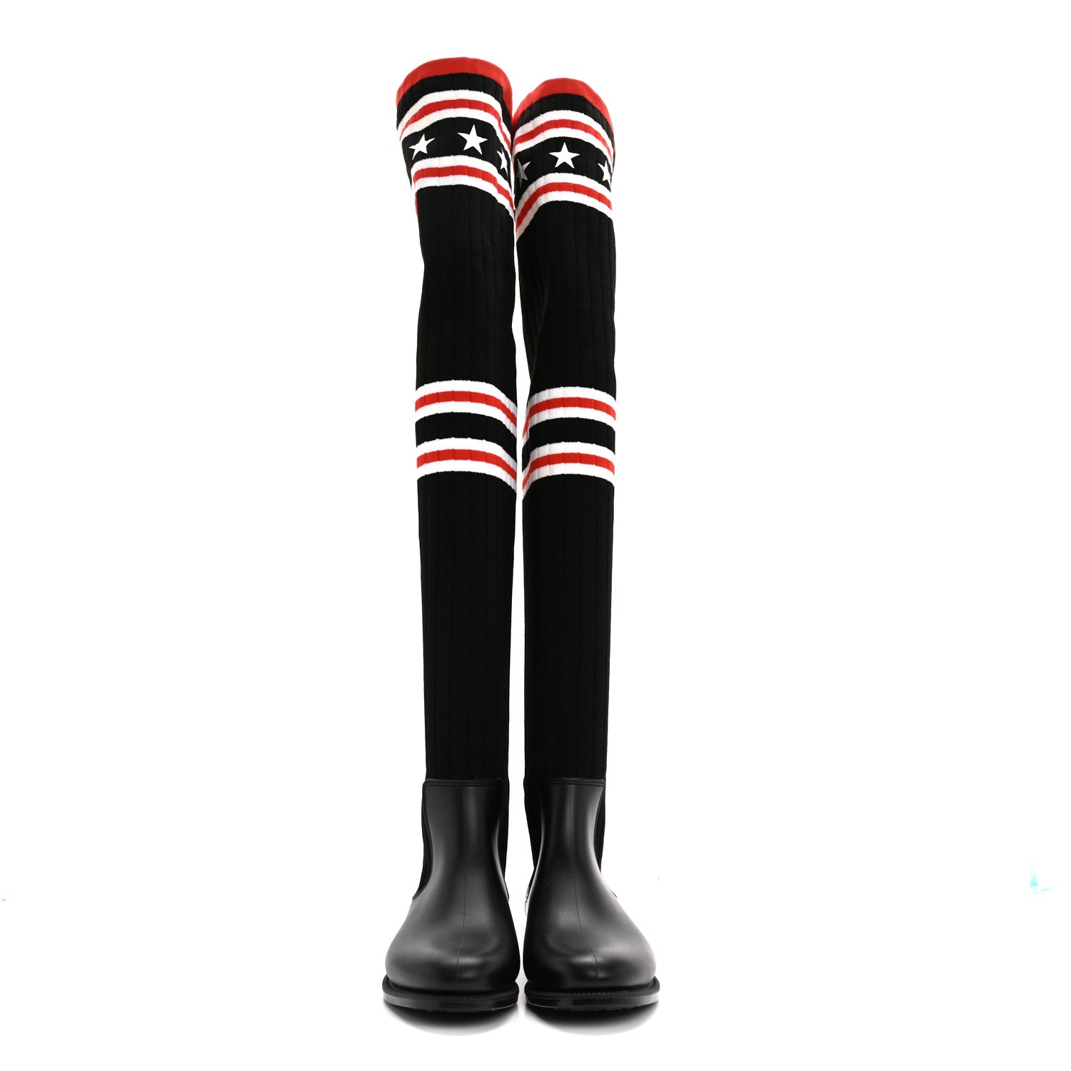 Givenchy Knit Rubber Storm Over The Knee Boots 36 Black 2 of 7
