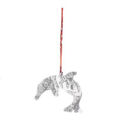 Hermes Silk Petit H Dolphin Ornament Charm Multicolor 1 of 2
