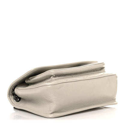 Saint Laurent Crinkled Calfskin Matelasse Monogram Baby Niki Chain Satchel Blanc Vintage 4 of 11
