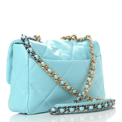 Chanel Lambskin Quilted Large Chanel 19 Flap Light Blue 3 of 9